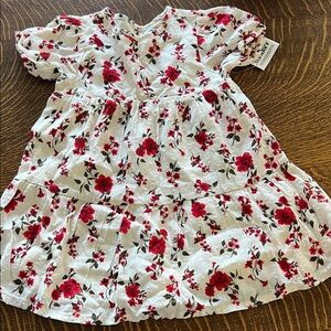 Old Navy White Dress with Red Floral Print